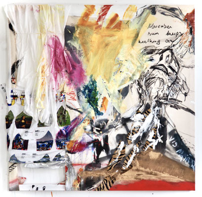 SUMMERTIME, 140x146 cm, oil, acrylic, fabric on canvas, Vienna, 2021, Photo Reinhold Ponesch ©