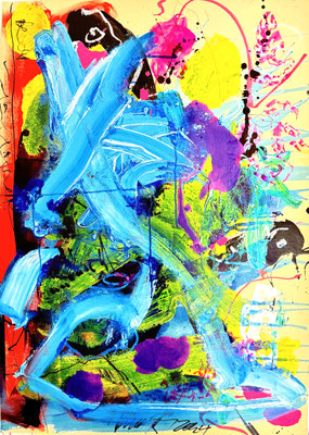 IN FRONT OF WITNESSES, 101x72 cm, acrylic on cardboard, 2024, Reinhold Ponesch ©