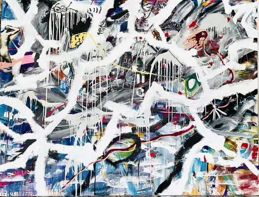 HIDDEN SECRET, 180x230 cm, oil, acrylic on canvas, Vienna, 2021, photo: Reinhold Ponesch ©