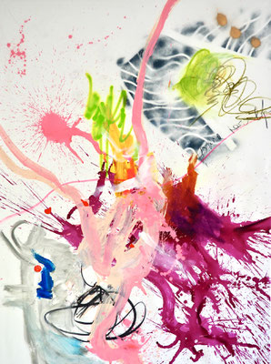 CROWNING MOMENT, 200x150 cm, acrylic, crayon on canvas, VIENNA 2021, Photo Reinhold Ponesch ©