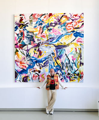 "LAXURY 2", 300x300 cm, acrylic on canvas, ceiling panel, Vienna 2024, Photo Reinhold Ponesch ©
