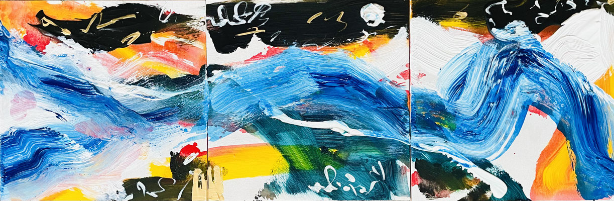 COLORADO, 20x60 cm, driptych, oil, acrylic on wood, Vienna, 2022, photo: Reinhold Ponesch ©