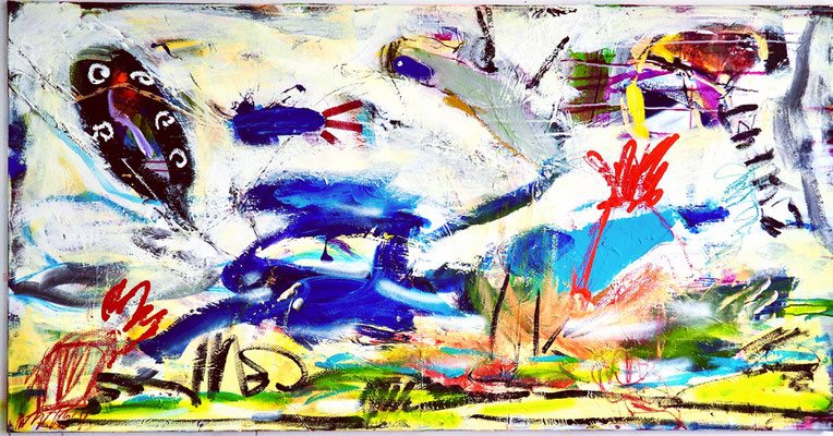 SILENT NATURE, 90x175 cm, acrylic, oil on canvas, Vienna, 2021, photo: Reinhold Ponesch ©