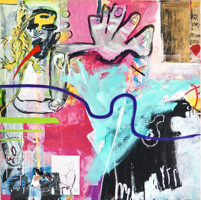 I´M WORTH IT, 150x150 cm, acrylic, spay paint on canvas, Vienna, 2021, Photo Reinhold Ponesch ©