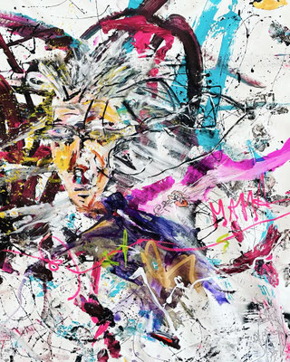 MUSIC OF LIFE, 210x155 cm, acylic, spray paint on canvas, VIENNA 2023,  photo: Reinhold Ponesch ©