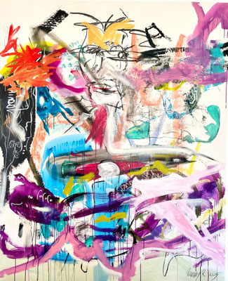  I SPY, 190x155cm, acrylic, charcoal on canvas, VIENNA 2023,  photo: Reinhold Ponesch ©