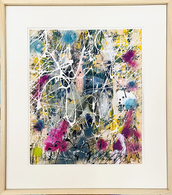 MYSTICAL WOMAN, 60x50 cm, framed 85x75c, , acrylic, varnish, photo on cardobard, VIENNA 2023, photo: Reinhold Ponesch ©