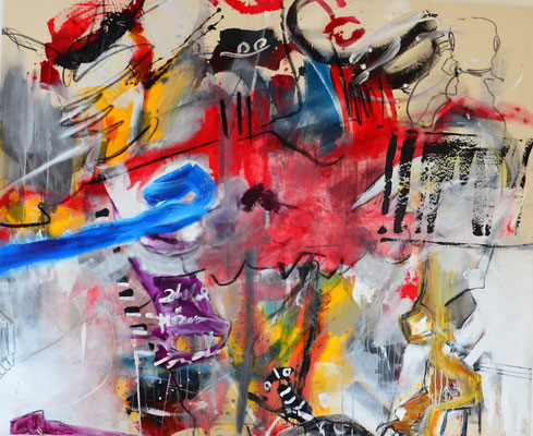 GOOD VIBRATIONS, 130x160 cm, acrylic on canvas, VIENNA, 2018, Photo Reinhold Ponesch ©