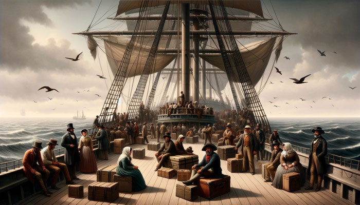 Visualisierung der Überfahrt um 1820