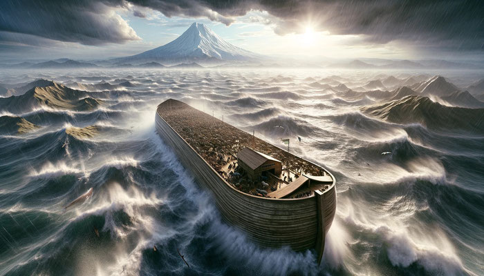 Noah erblickt den Berg Ararat