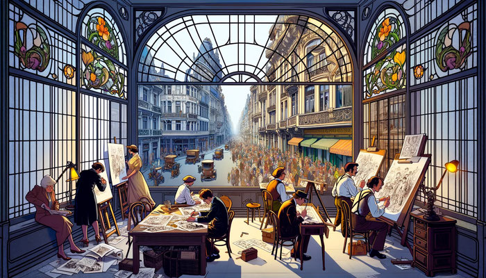 Brüssel 1920er: Das Atelier zur Straße