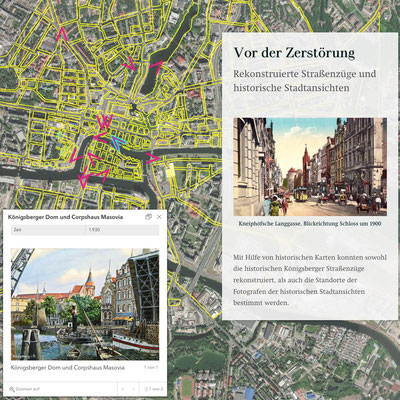 Rekonstruktionen: Vorkriegsbebauung mit abgegangenen Gebäuden in Königsberg