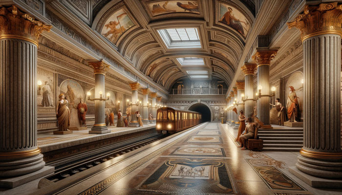 95 n.Chr.: U-Bahnhof Colosseum, Rom