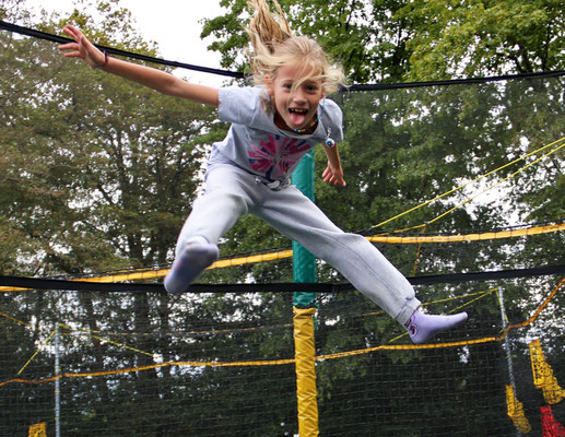 Stage d'équitation, trampoline