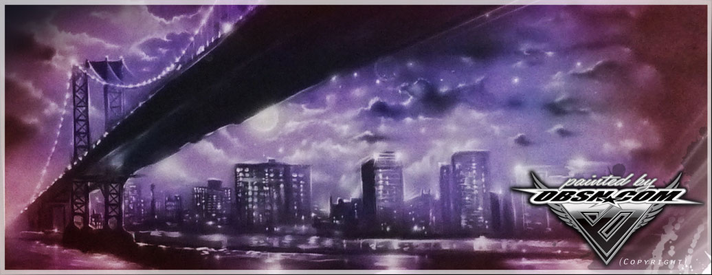Skyline Mischtechnik auf Leinwand