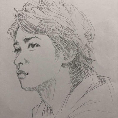 嵐の大野さん。娘がファンなのでちょっと描いてみようと思ったらはまりしました。
