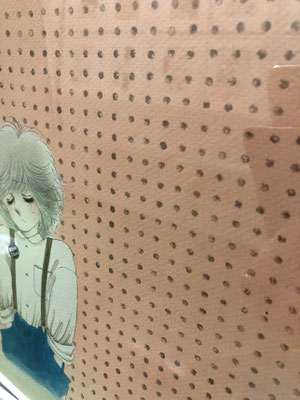一個一個、消しゴムだか棒だか、なにかしらハンコ的に押してった背景