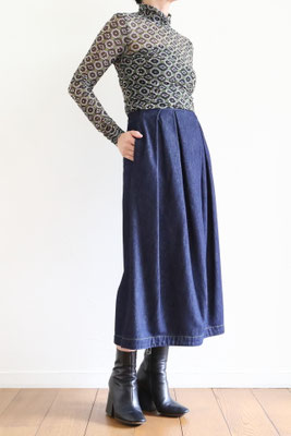 DRIES VAN NOTEN SONISTA DEN 2381 W.W.SKIRT INDIGO - CLOSET--- 群馬