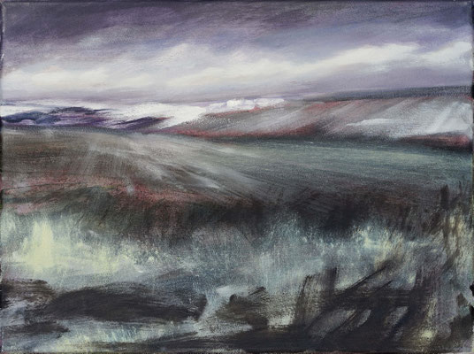 Mosel-Höhe im Winter, 2023/25 Acryl/Öl auf LW, 30 x 40 (sold)