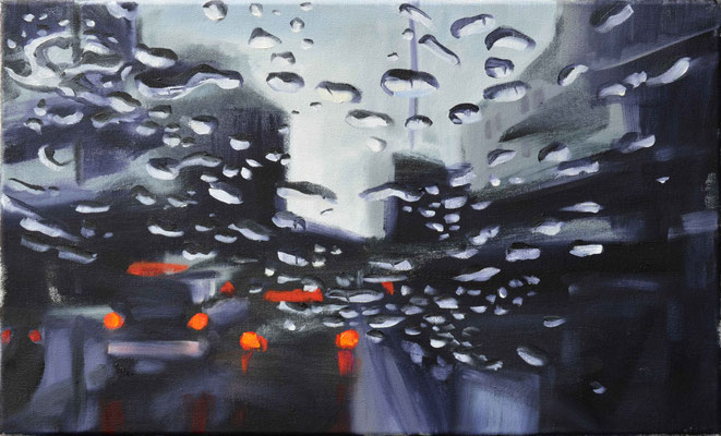 1.Unwetter in FF/M. 2016, Öl auf LW, 30 x 50    (sold)