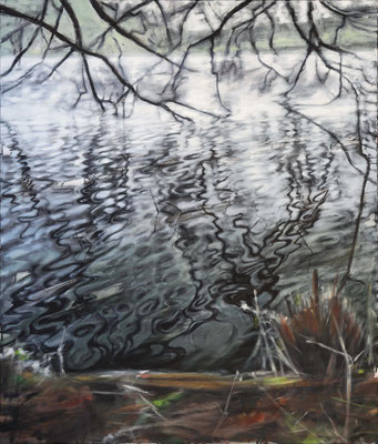 Seestück, 2025, Acryl/Öl auf LW, 130  x 110