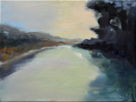 Fluß, 2017, Öla uf Leinwand, 30 x 40