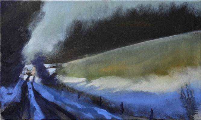 Winterweg, 2017, Öl auf Leinwand, 30 x 50 (sold)