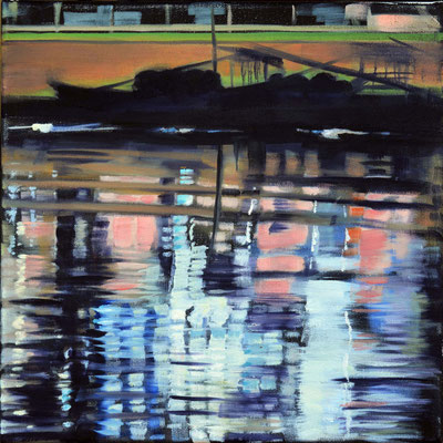 Wasserstueck6, Öl auf LW, 2017, 30 x 30  (sold)