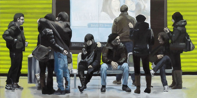 "Münchener Freiheit", Öl auf Leinwand, 2012, 110 x 220, 2tlg   (sold)