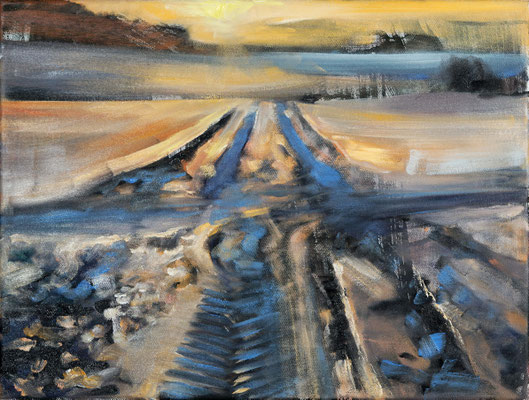 Abendlicht, 2025, Öl auf LW, 30 x 40 (sold)
