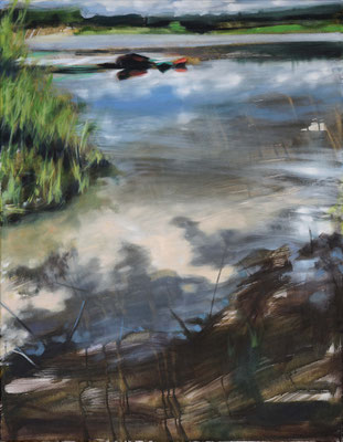 Weiher 3, 2024, Öl auf LW,  100 x 70 (sold)