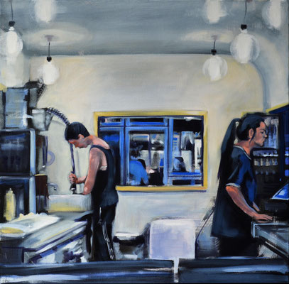 "young people 2", 2017, Öl auf Leinwand, 70 x 70 (sold)