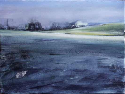 Winterlandschaft bei Niedermennig, Öl auf LW, 30 x 40