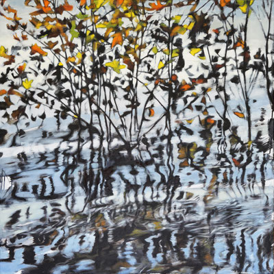 MoselHochwasser_2, 2025, Öl auf LW, 110 x 110 (sold)