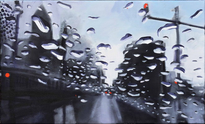 1.Unwetter in FF/M. 2016, Öl auf LW, 30 x 50     (sold)