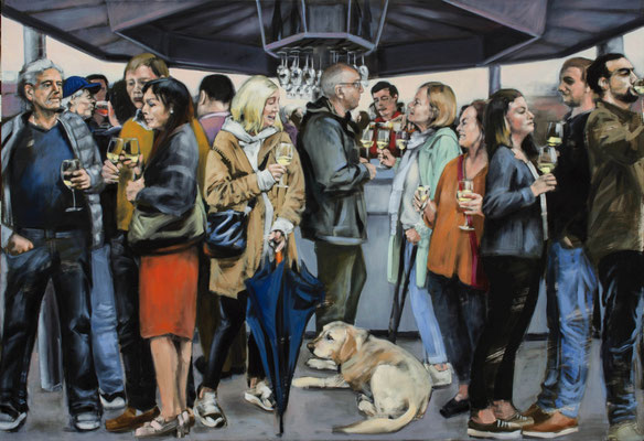 WeinStand, 2019, Öl auf Leinwand, 110 x 160 (sold)