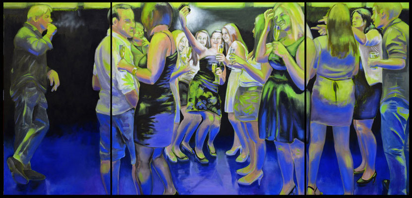 "abends mal", Öl auf Leinwand, 2012, 110 x 230, 3tlg