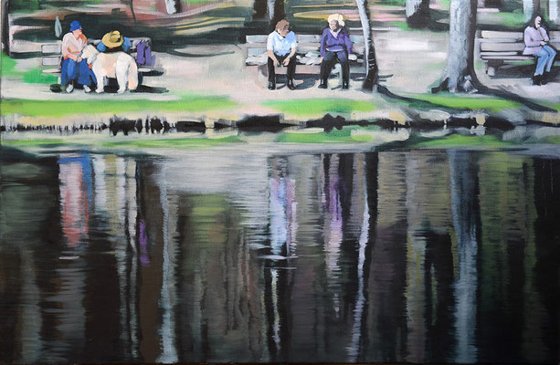 "Im Park", Acryl auf Leinwand, 2014, 80 x 110   (sold)