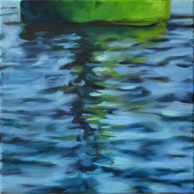 Wasserstueck18, Öl auf LW, 2018, 40 x 40 (sold)