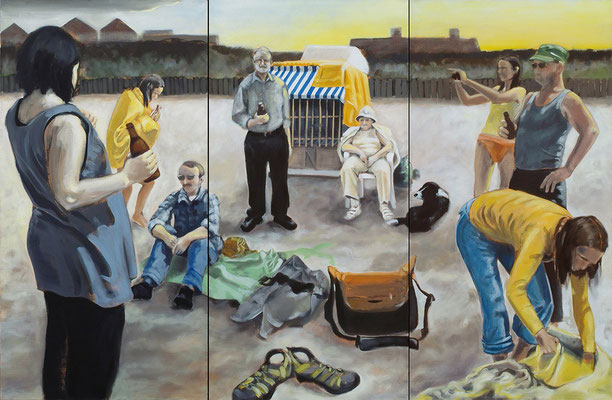 "Papa's Geburtstag", Öl auf Leinwand, 2010, 160 x 240, 3tlg