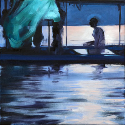 Wasserstueck9, Öl auf LW, 2017, 30 x 30