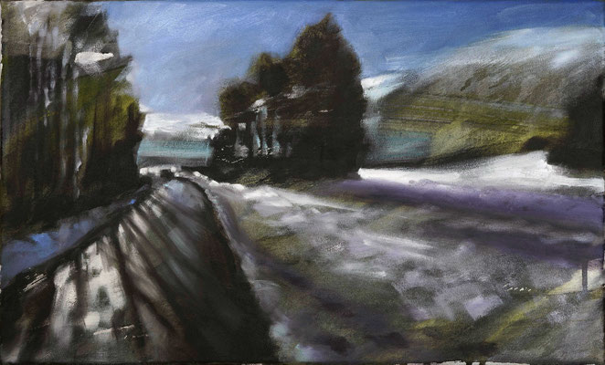 Winterstück 3, 2024, Acryl/Öl auf LW, 30 x 50 (sold) 