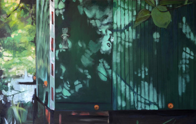 Bauwagen, 2015, Öl auf Leinwand, 70 x 110