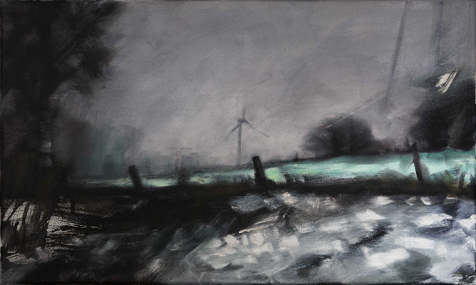 Winterstück 2, 2024, Acryl/Öl auf LW, 30 x 50