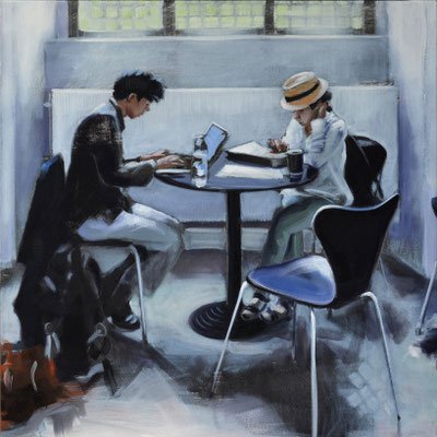 "young people 1", 2017, Öl auf Leinwand, 70 x 70   (sold)