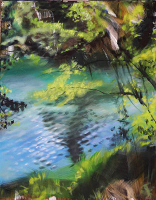 Weiher 2, 2024, Öl auf LW,  100 x 70 (sold)