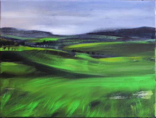 Landschaft bei Prümzurlay, Öl auf LW, 30 x 40