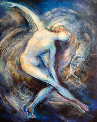 "Drehschwung" - Acryl auf Leinwand, 100 x 80 cm - Heidemarie Franz ©