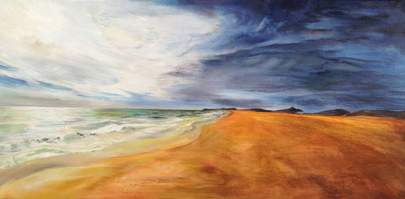 "Aufziehendes Unwetter" - Acryl auf Leinwand, 50 x 100 cm - Heidemarie Franz ©