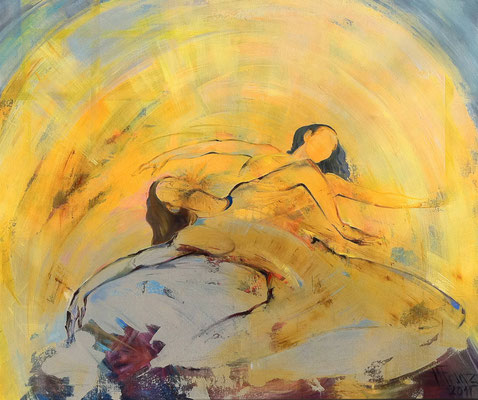 "Frauenduett" - Acryl auf Leinwand, 80 x 100 cm - Heidemarie Franz ©